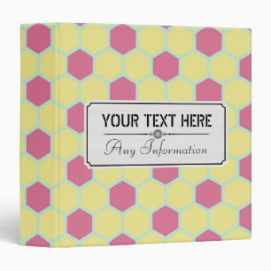 Geometric Retro HoneyComb Pattern Binder