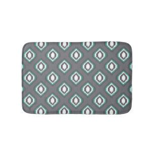 Geometric retro ikat tribal pattern bath mat