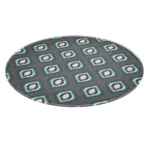 Geometric retro ikat tribal pattern cutting board