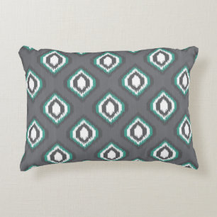 Geometric retro ikat tribal pattern decorative pillow