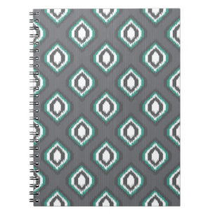 Geometric retro ikat tribal pattern notebook