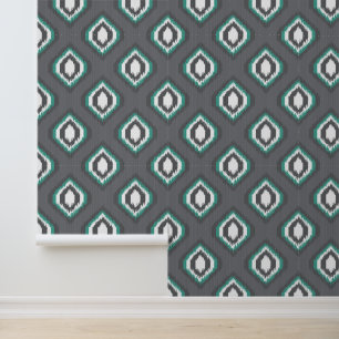 Geometric retro ikat tribal pattern wallpaper