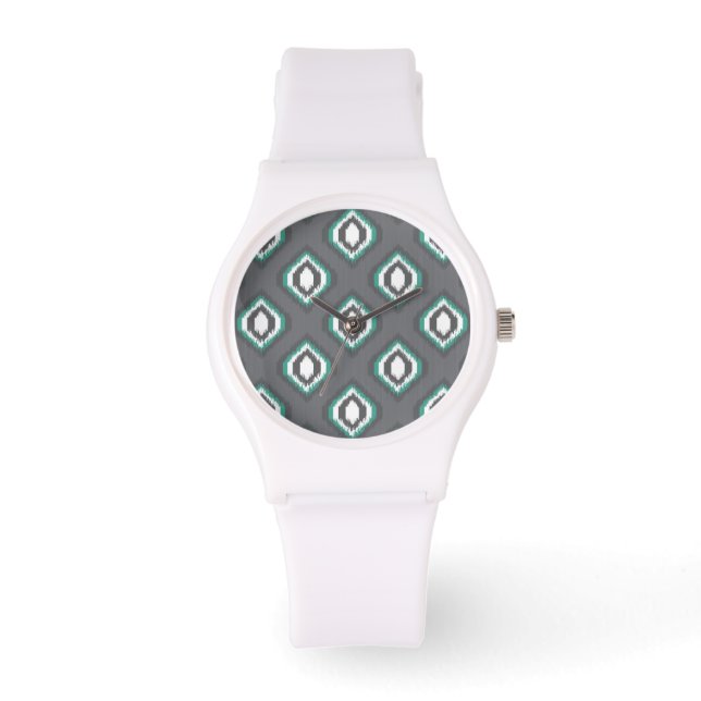 Geometric retro ikat tribal pattern watch (Front)