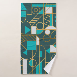Geometric Retro: Minimalist Artwork Poster. Bath Towel