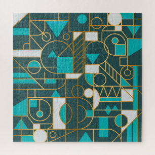 Geometric Retro: Minimalist Artwork Poster. Jigsaw Puzzle