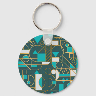 Geometric Retro: Minimalist Artwork Poster. Keychain
