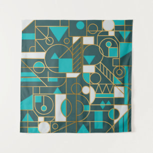 Geometric Retro: Minimalist Artwork Poster. Tapestry
