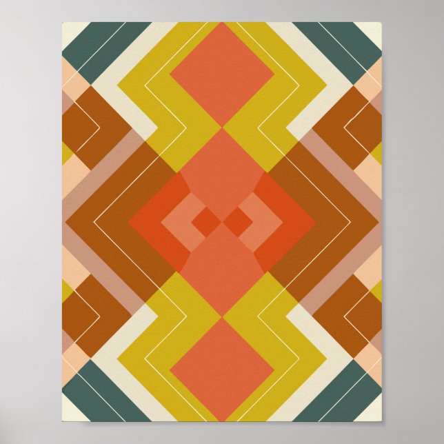 Geometric Retro Pattern Poster (Front)