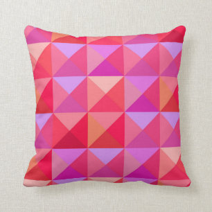 Geometric  Retro Pink Throw Pillow