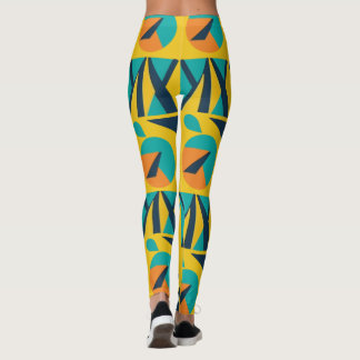 Geometric Retro Pop Art Pattern Leggings
