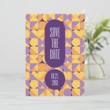Geometric Retro Vibes Autumn colour Save the Dates