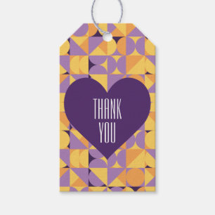 Geometric Retro Vibes Autumn wedding Gift Tag