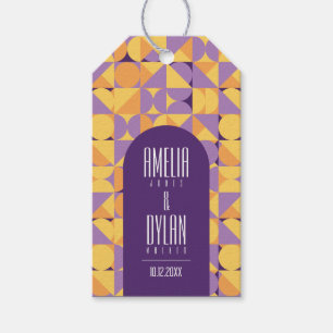 Geometric Retro Vibes Autumn wedding Gift Tags