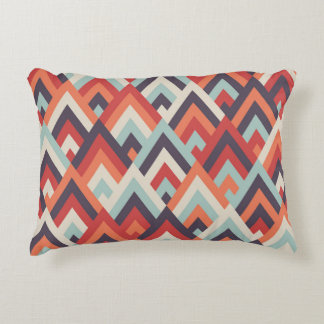 Geometric Rhombus: Vintage Colourful Pattern. Accent Pillow