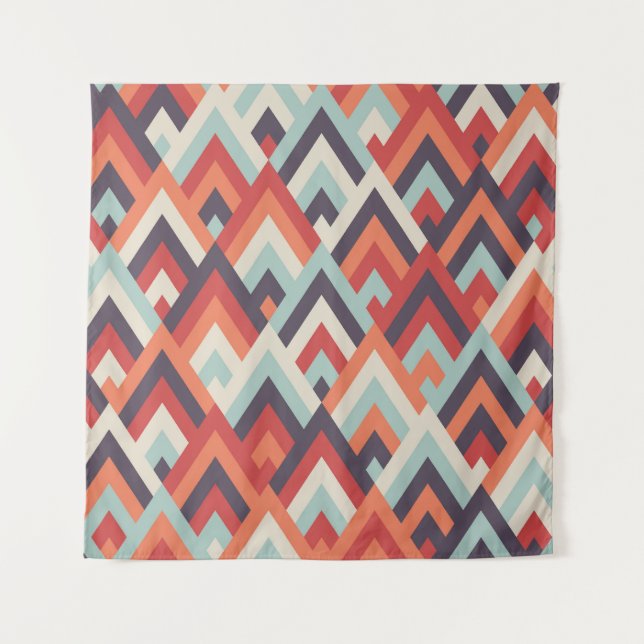 Geometric Rhombus: Vintage Colourful Pattern. Tapestry (Front)