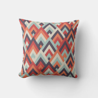 Geometric Rhombus: Vintage Colourful Pattern. Throw Pillow