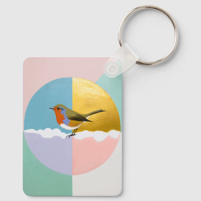 Geometric Robin Sphere Keychain (Back)