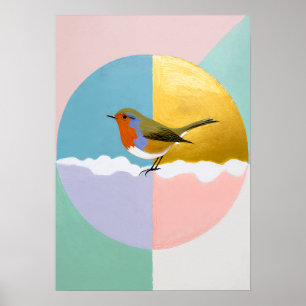 Geometric Robin Sphere Poster