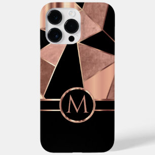 Geometric Rose Gold and Black Case-Mate iPhone 14 Pro Max Case