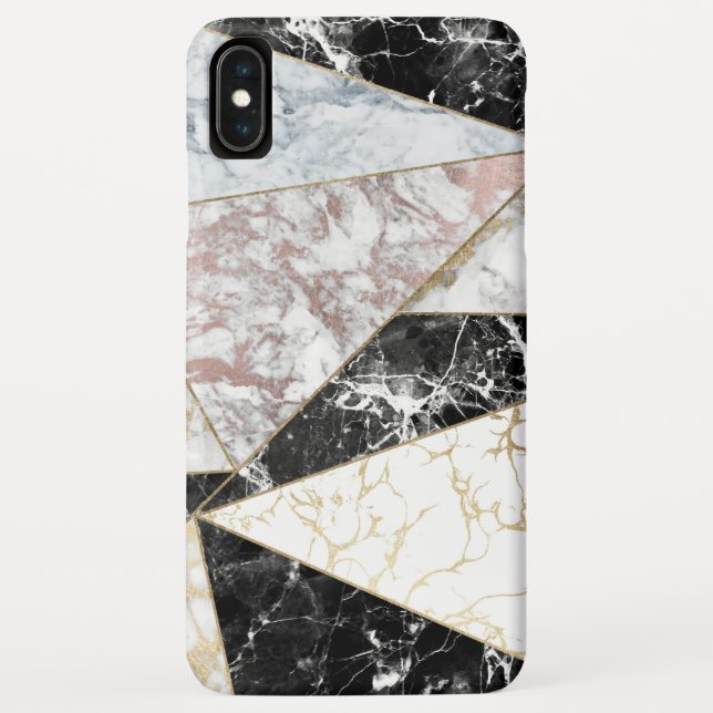 Geometric rose gold black white marble Case-Mate iPhone case (Back)