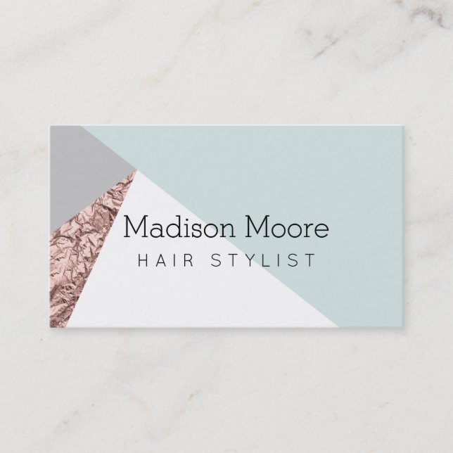 Geometric Rose Gold Business Card (Front)