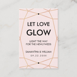 Geometric Rose Gold Glow Stick Tag   Custom Colour