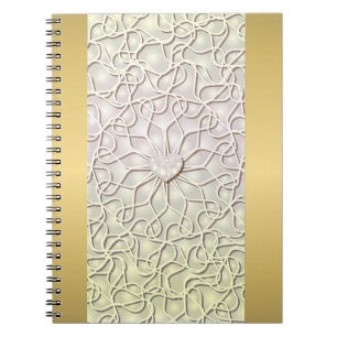 Geometric Rose Gold LOVE Heart Pattern Notebook