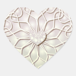Geometric Rose Gold LOVE Heart Pattern Sticker