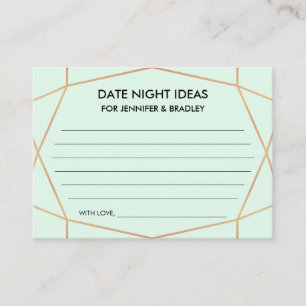 Geometric Rose Gold Wedding Date Ideas Card