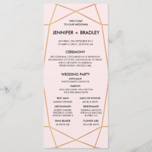 Geometric Rose Gold Wedding Timeline   Custom Colo Program