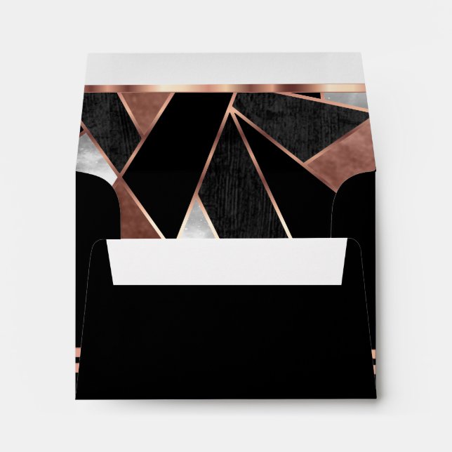 Geometric Rose Gold with Script Text Envelope (Back (Bottom))