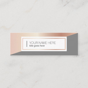 Geometric Rosegold Grey Mini Business Card