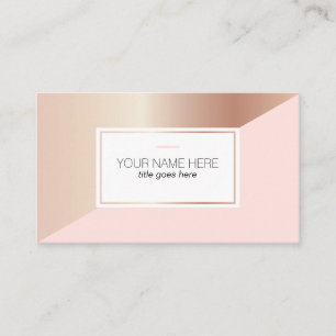 Geometric Rosegold MistyRose Business Card