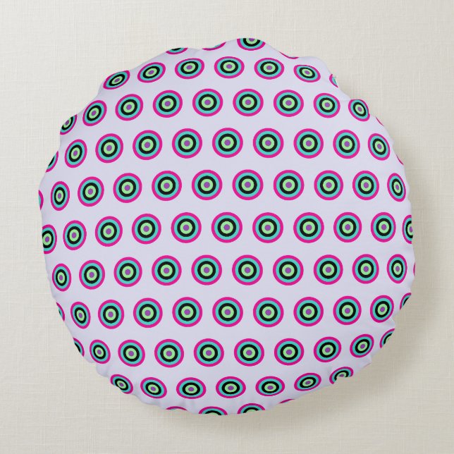 Geometric Round Throw Pillow – Bold & Pastel Colou (Back)