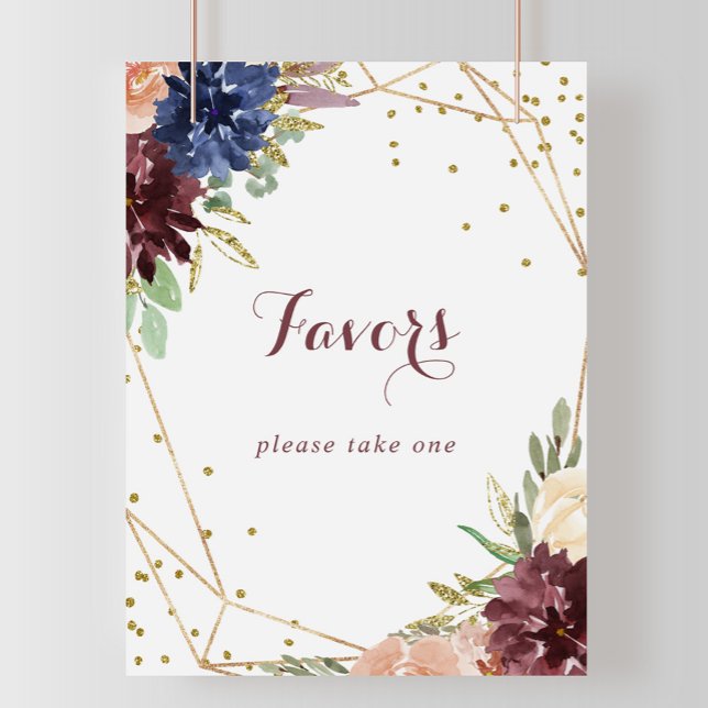 Geometric Rustic Gold Gliter Favours Sign (Creator Uploaded)