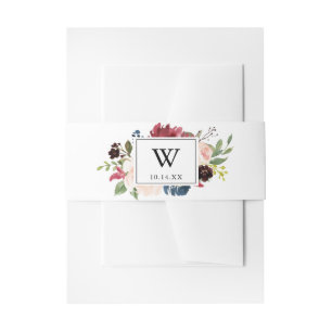 Geometric Rustic Monogram Wedding Invitation Belly Band
