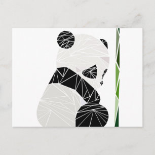 Geometric sad panda postcard