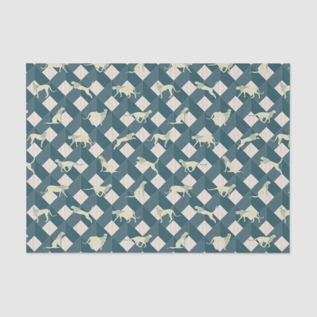 Geometric Safari Wild Leopard Animal Tissue Paper (Front)