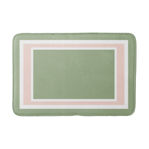 Geometric Sage Green and Pink Bath Mat