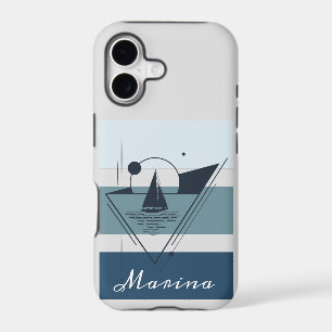 Geometric Sailboat Modern Art Personalized