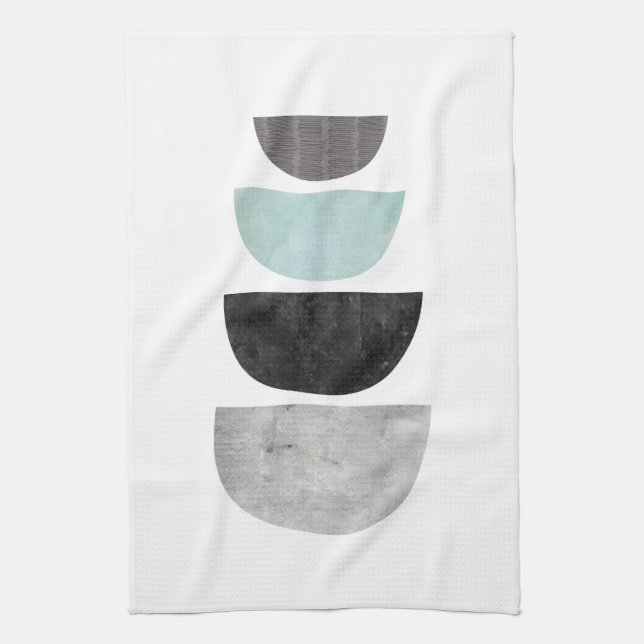 Geometric Scandinavian abstract design tea towel (Vertical)