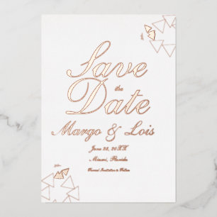 Geometric Script Save the Date Pressed