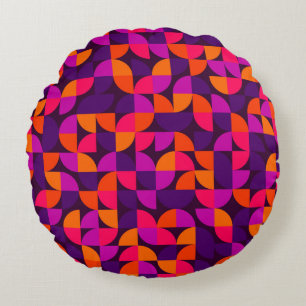 Geometric seamless pattern. Abstract vintage vinta Round Pillow