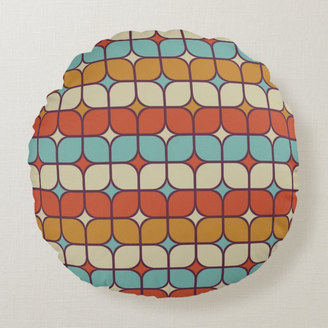 geometric seamless pattern background round pillow (Front)