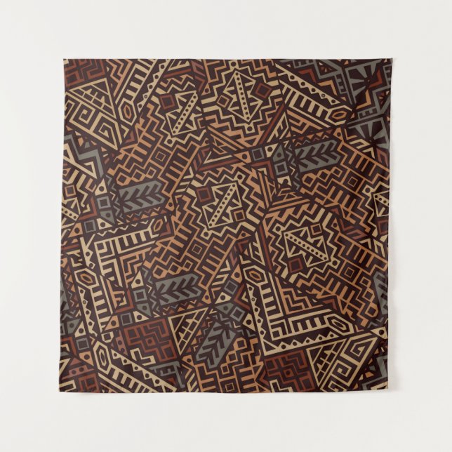 Geometric seamless pattern created in trendy ethni tapestry (Front)