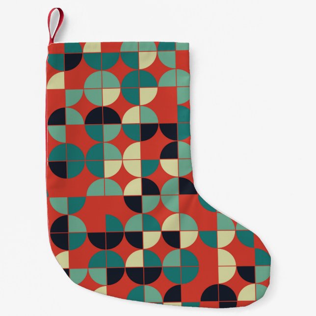 geometric seamless pattern design small christmas stocking (Front)