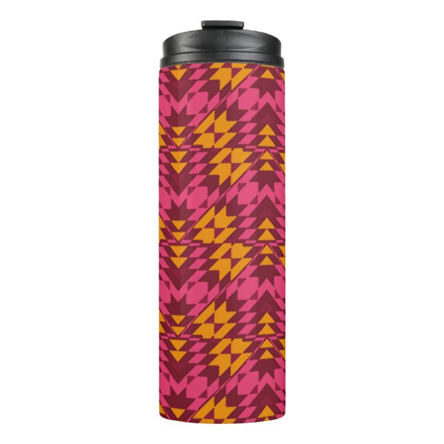 Geometric seamless pattern thermal tumbler (Front)