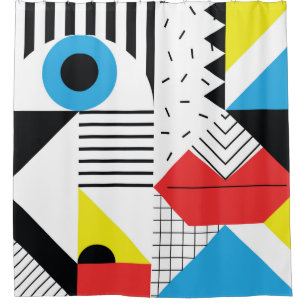 Geometric seamless pattern with abstract shapes