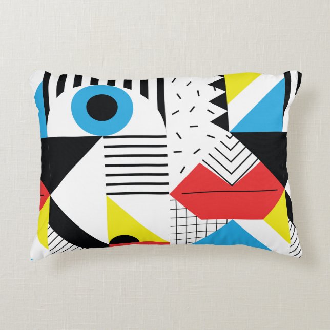 Geometric seamless pattern with abstract shapes accent pillow (Front)