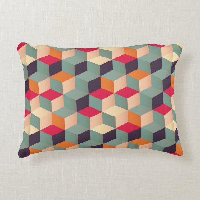 Geometric seamless pattern with colorful squares i accent pillow (Front)